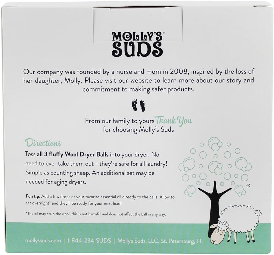 Molly's Suds Wool Dryer Balls – 9.04 oz